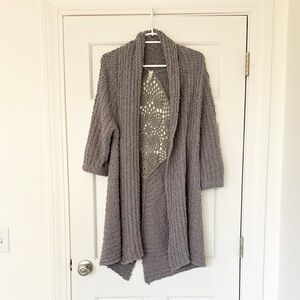 LAPIS cardigan duster size M grey soft cozy boucle knit